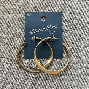 Universal Thread brass hoops, new with tags